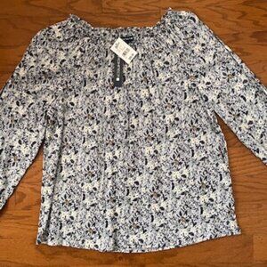 Architect Long Sleeve Floral Print Blouse NWT